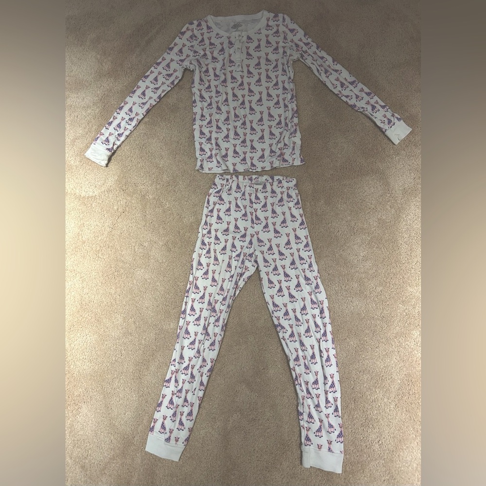 Roberta Roller Rabbit Purple and Pink Giraffe Pajama Set size 12
